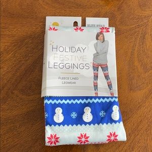 NWT! Fleece Lined Holiday Leggings!